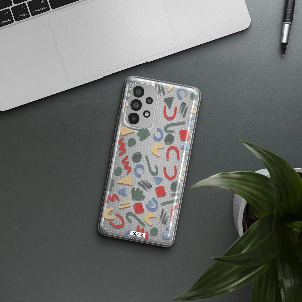 a pattern of colorful shapes Samsung A53 Clear TPU Case