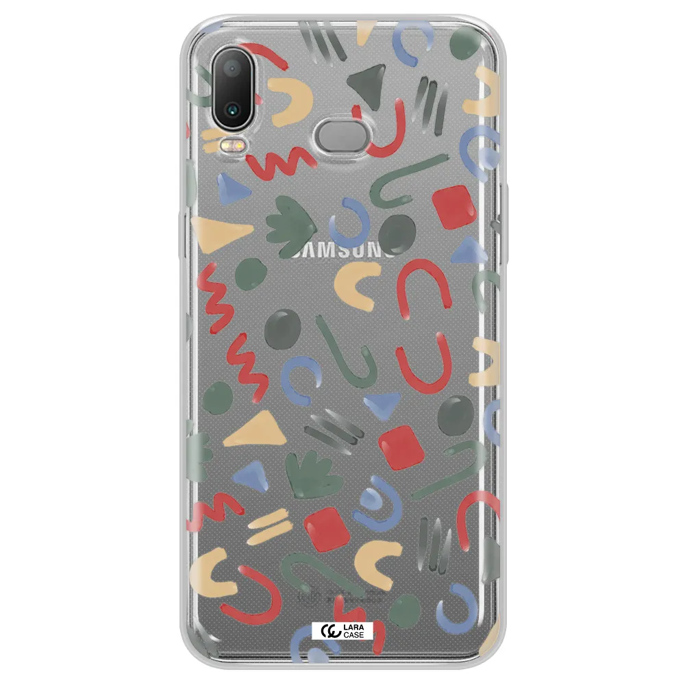 a pattern of colorful shapes Samsung A6S Clear TPU Case