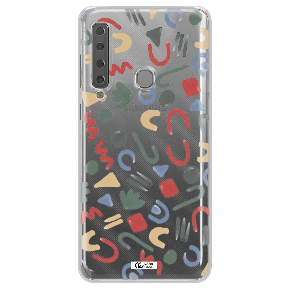 a pattern of colorful shapes Samsung A9 2018 Clear TPU Case