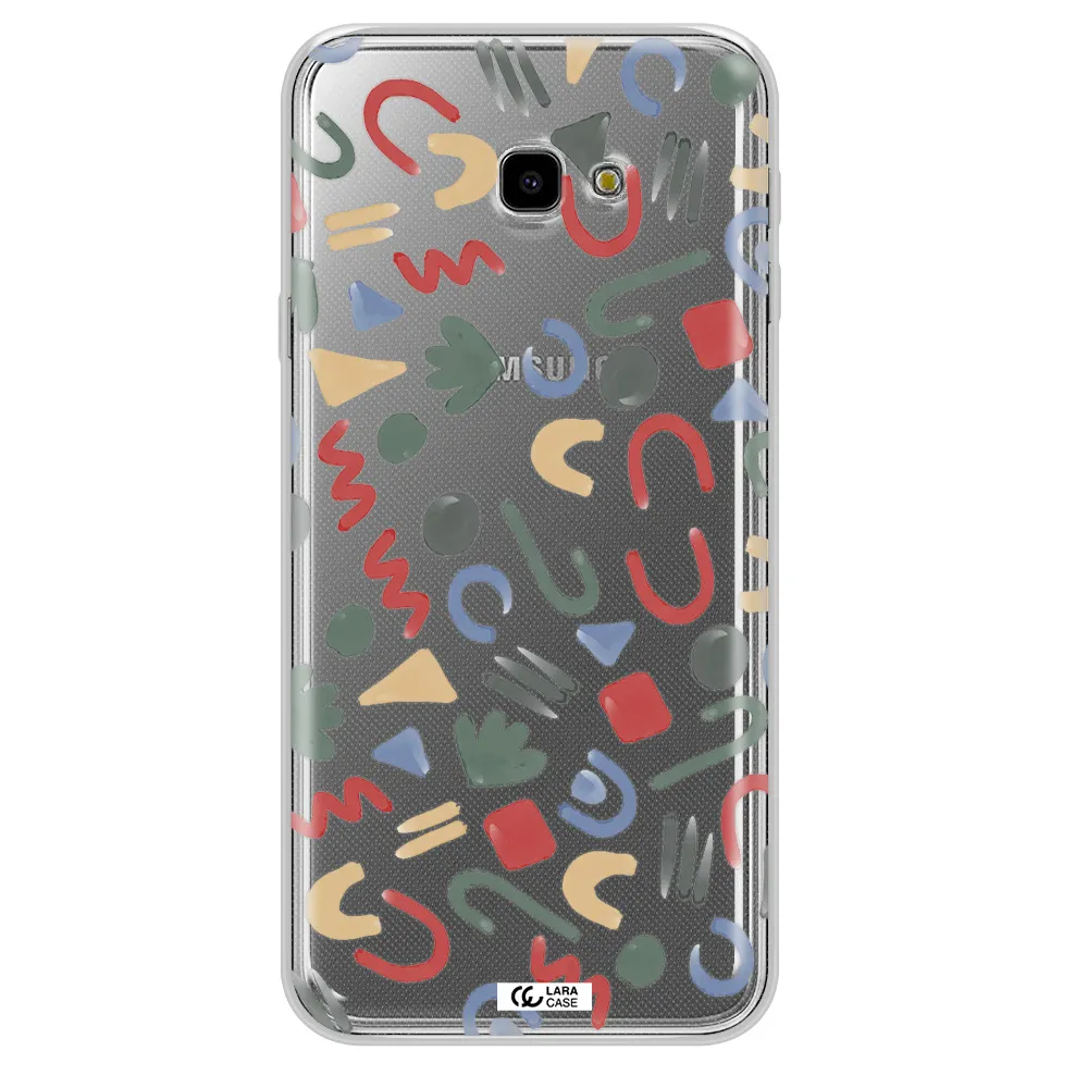 a pattern of colorful shapes Samsung J4 Plus Clear TPU Case