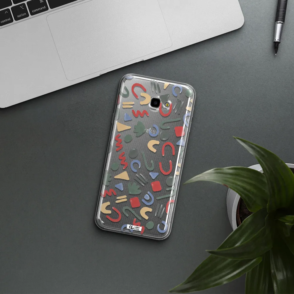 a pattern of colorful shapes Samsung J4 Plus Clear TPU Case