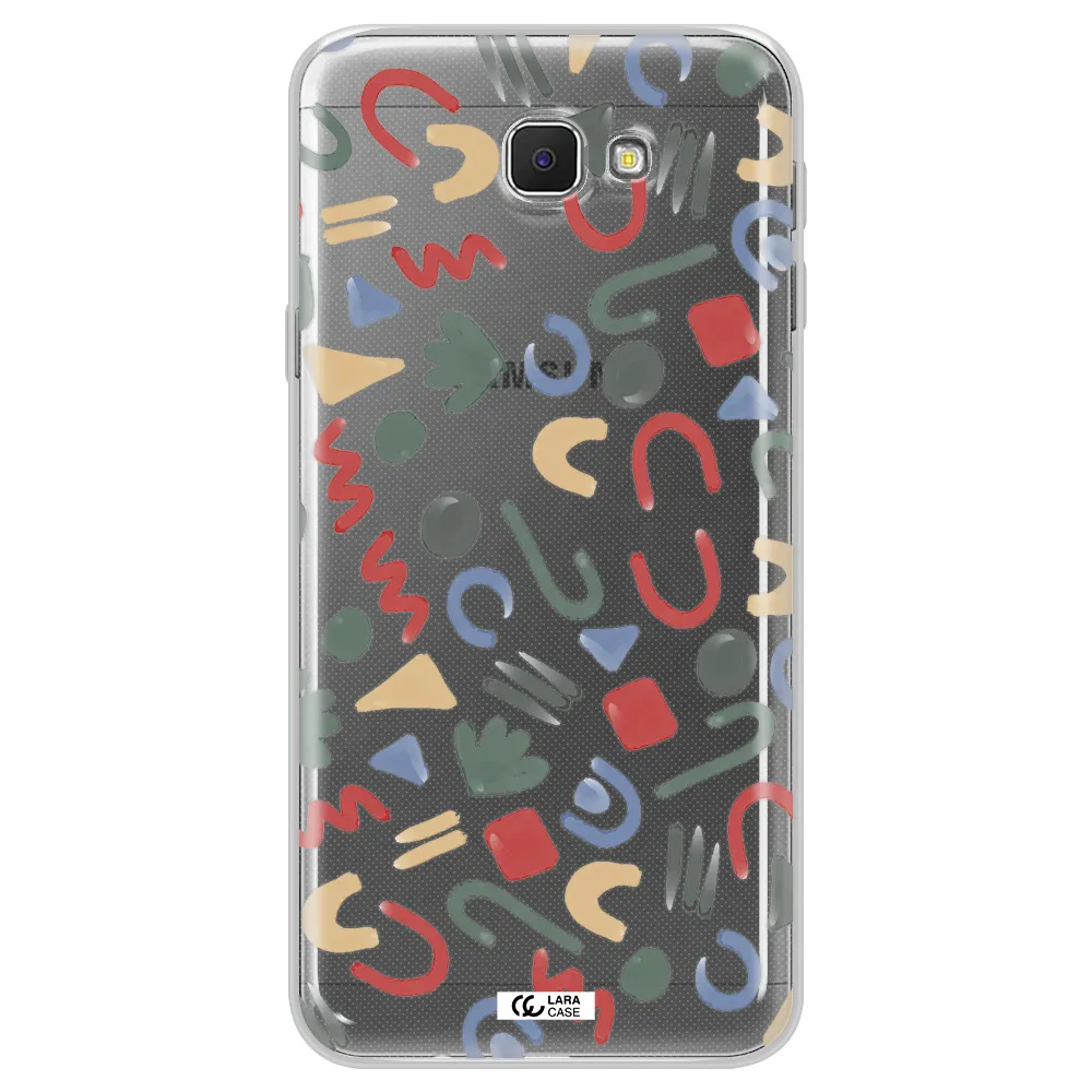 a pattern of colorful shapes Samsung J5 Prime Clear TPU Case