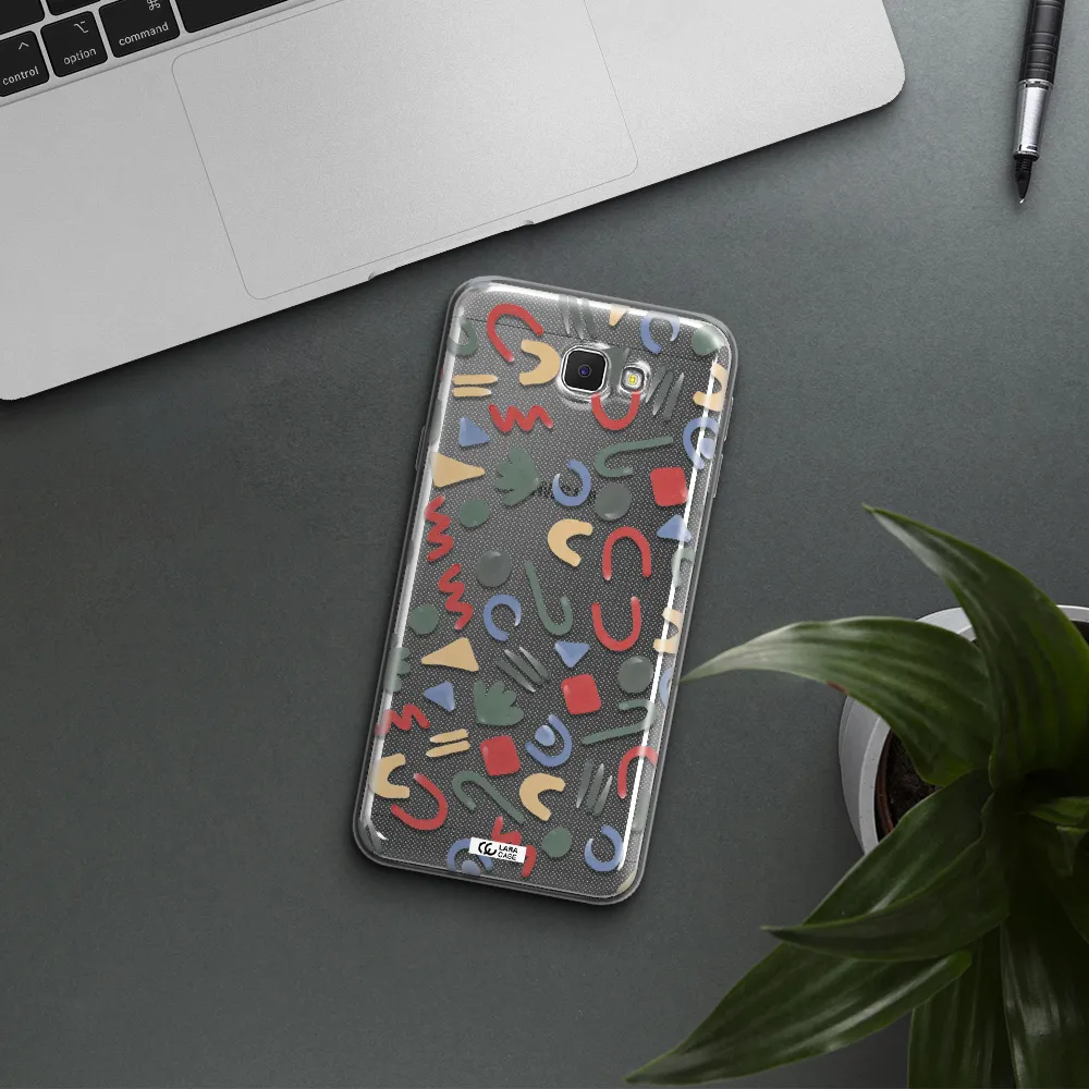a pattern of colorful shapes Samsung J5 Prime Clear TPU Case