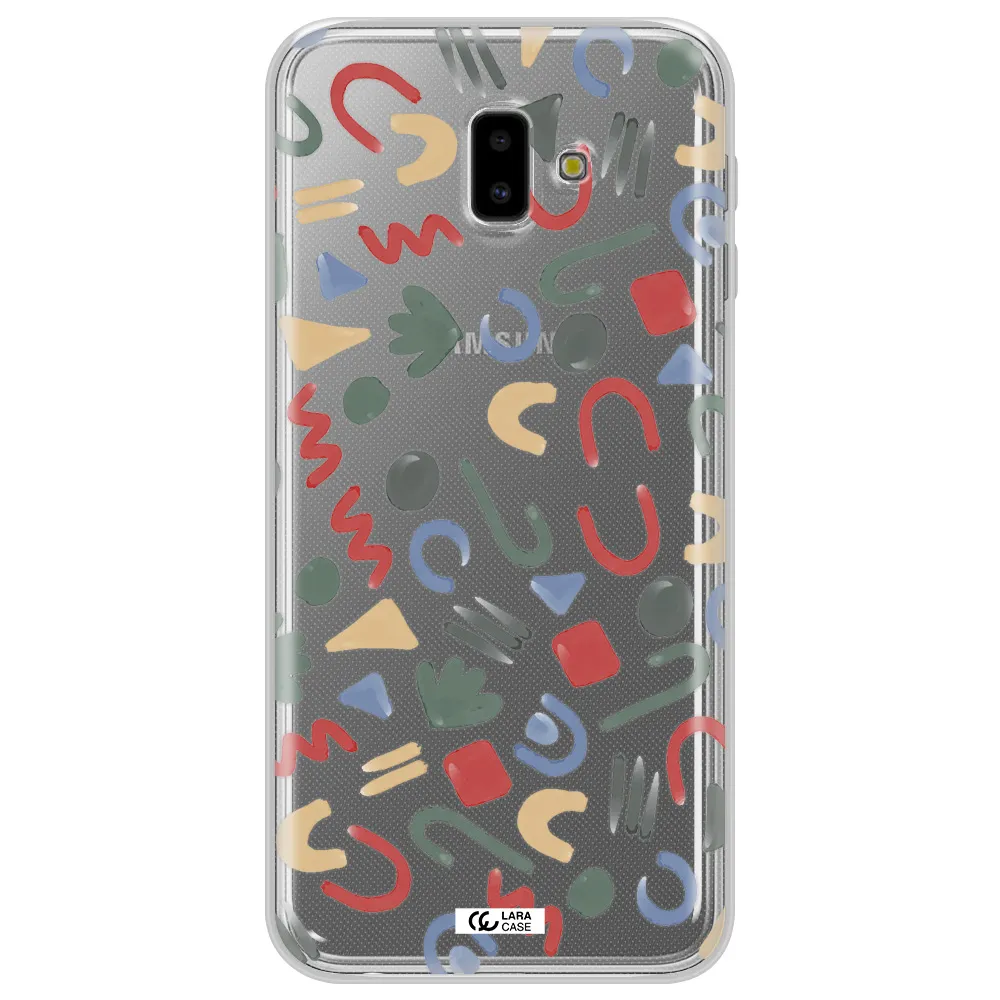 a pattern of colorful shapes Samsung J6 Plus Clear TPU Case