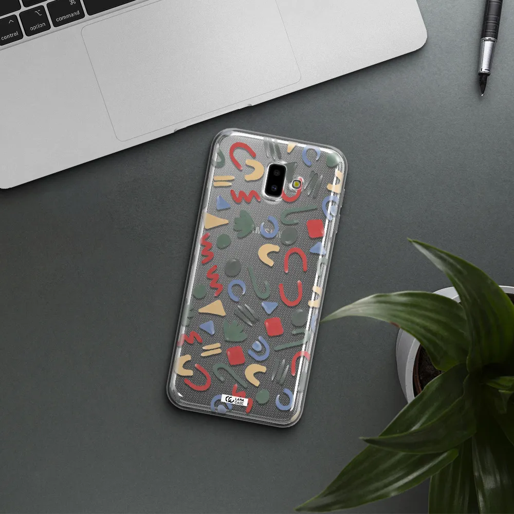 a pattern of colorful shapes Samsung J6 Plus Clear TPU Case