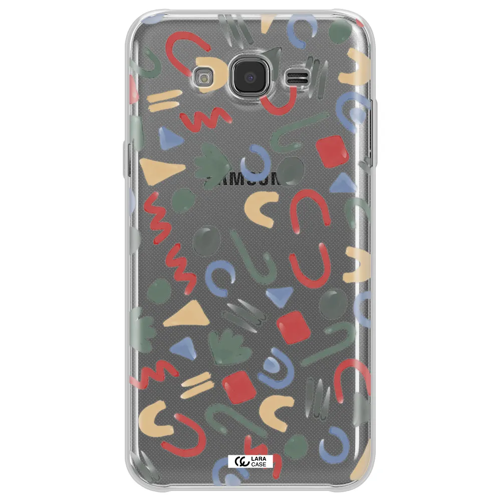 a pattern of colorful shapes Samsung J7 2015 Clear TPU Case