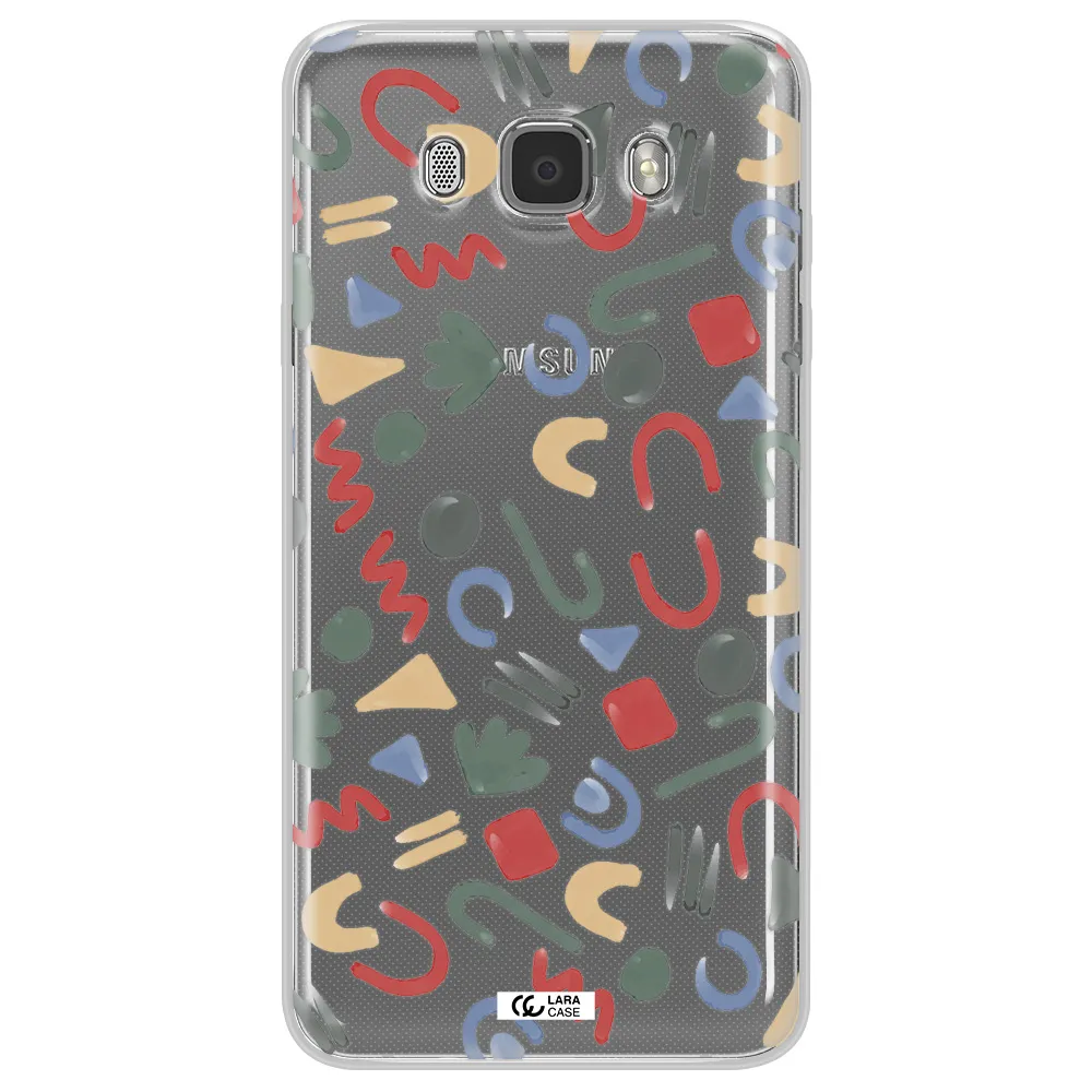 a pattern of colorful shapes Samsung J7 2016 Clear TPU Case