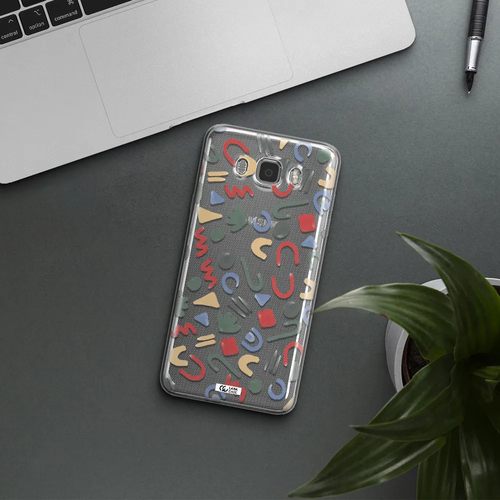 a pattern of colorful shapes Samsung J7 2016 Clear TPU Case