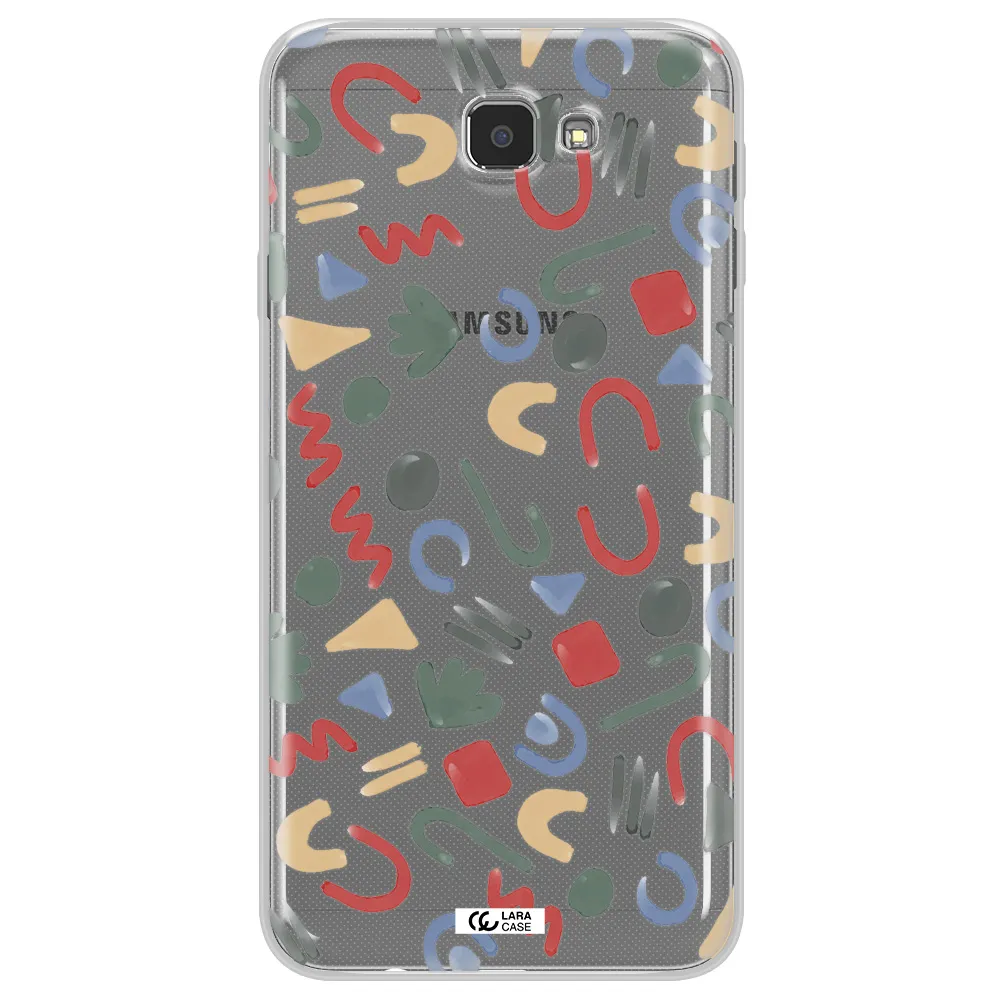 a pattern of colorful shapes Samsung J7 Prim Clear TPU Case