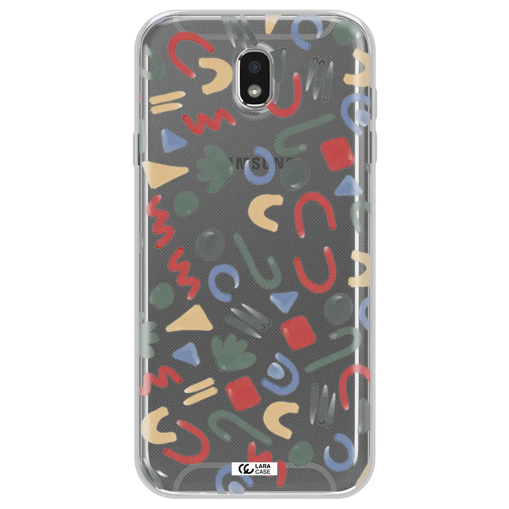 a pattern of colorful shapes Samsung J7 Pro Clear TPU Case
