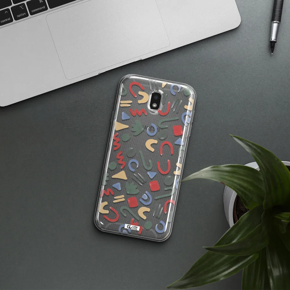 a pattern of colorful shapes Samsung J7 Pro Clear TPU Case