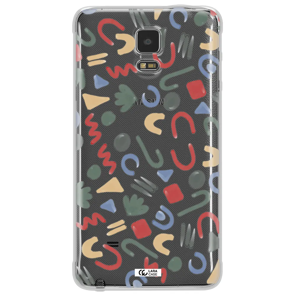 a pattern of colorful shapes Samsung Note 4 Clear TPU Case