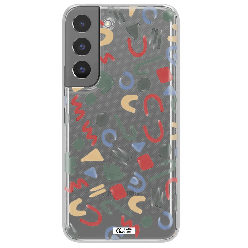 a pattern of colorful shapes Samsung S 22 Clear TPU Case