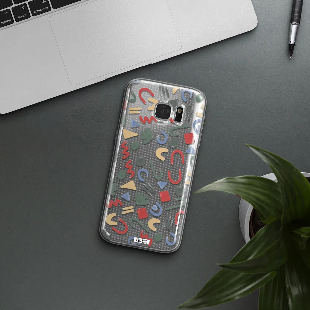 a pattern of colorful shapes Samsung S 7 Clear TPU Case
