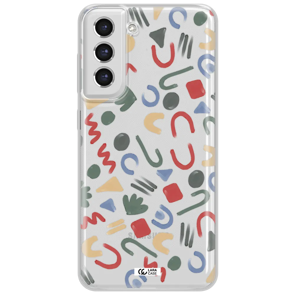 A Pattern Of Colorful Shapes Samsung S21 Fe Clear Tpu Case