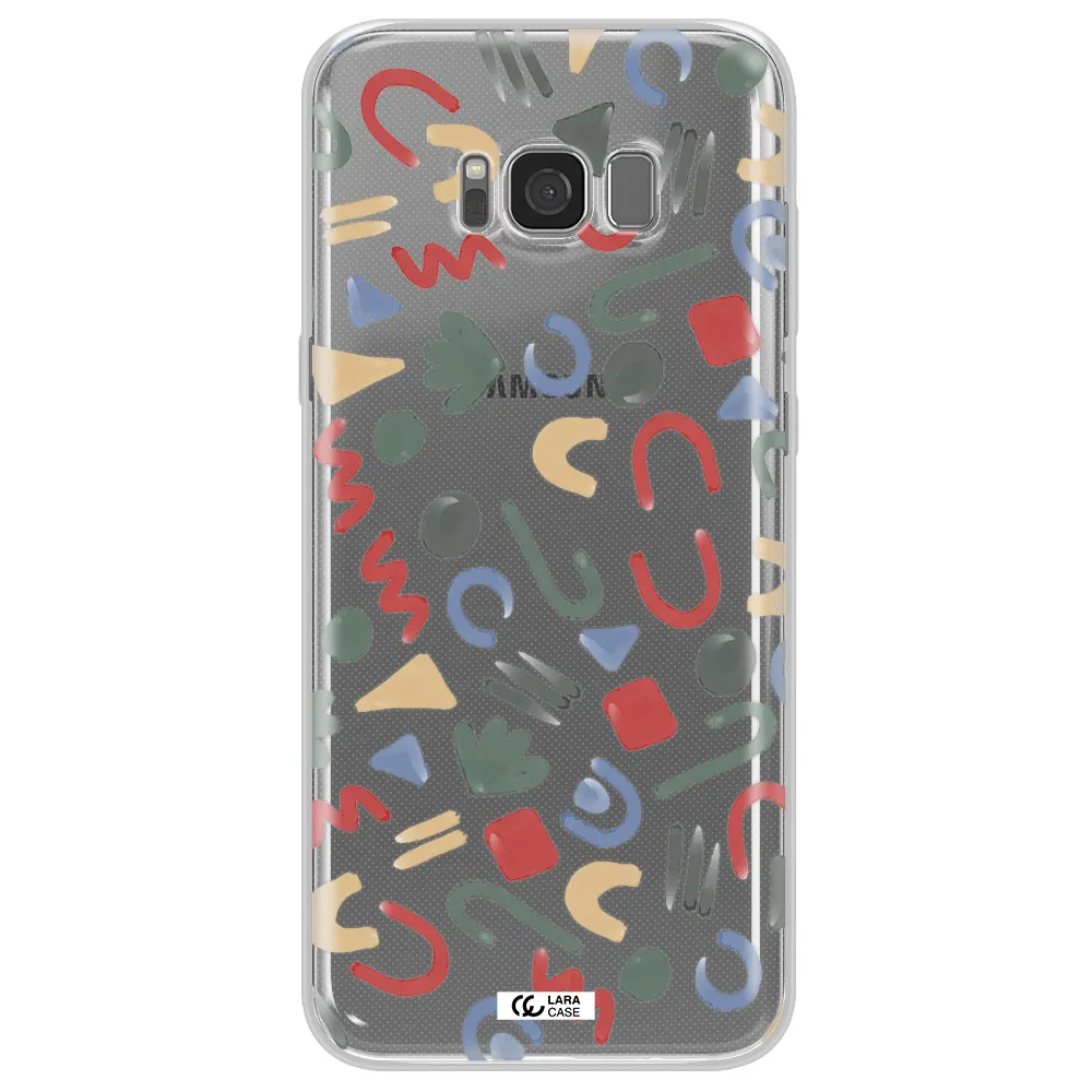 a pattern of colorful shapes Samsung S8 Clear TPU Case