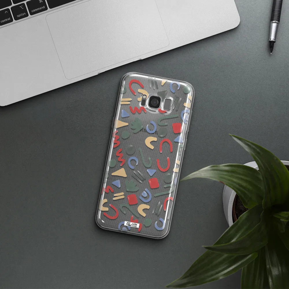 a pattern of colorful shapes Samsung S8 Plus Clear TPU Case