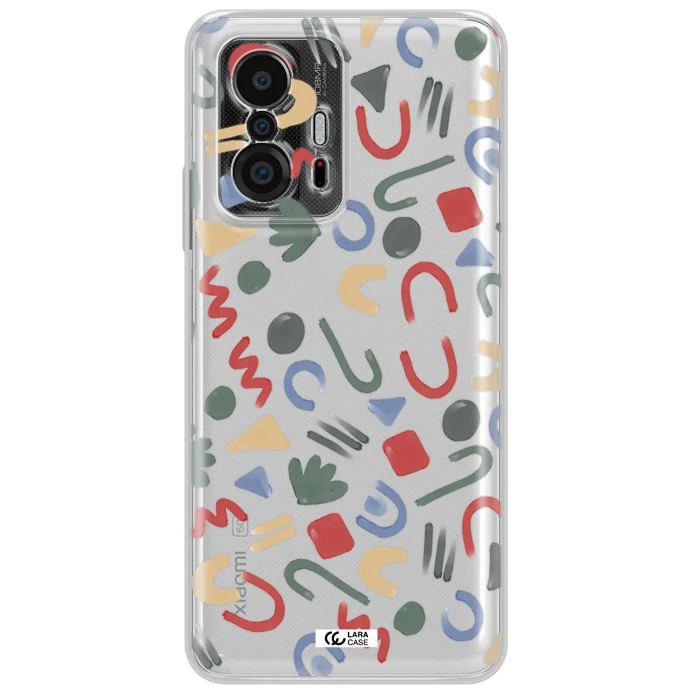 A Pattern Of Colorful Shapes Xiaomi 11T Clear Tpu Case