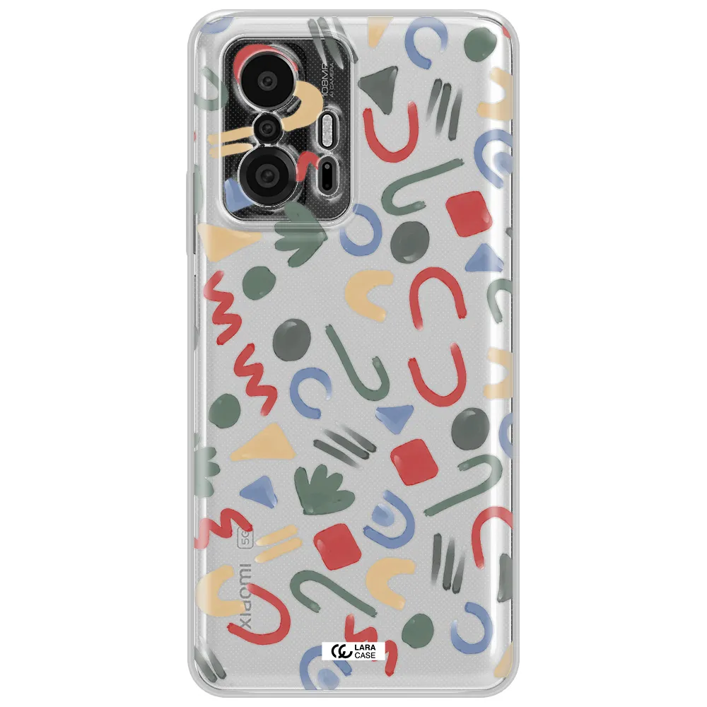 A Pattern Of Colorful Shapes Xiaomi 11T Pro Clear Tpu Case