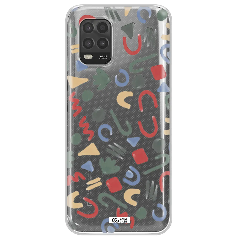 a pattern of colorful shapes Xiaomi Mi 10 Lite Clear TPU Case