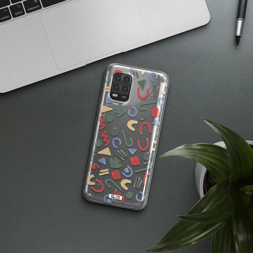 a pattern of colorful shapes Xiaomi Mi 10 Lite Clear TPU Case