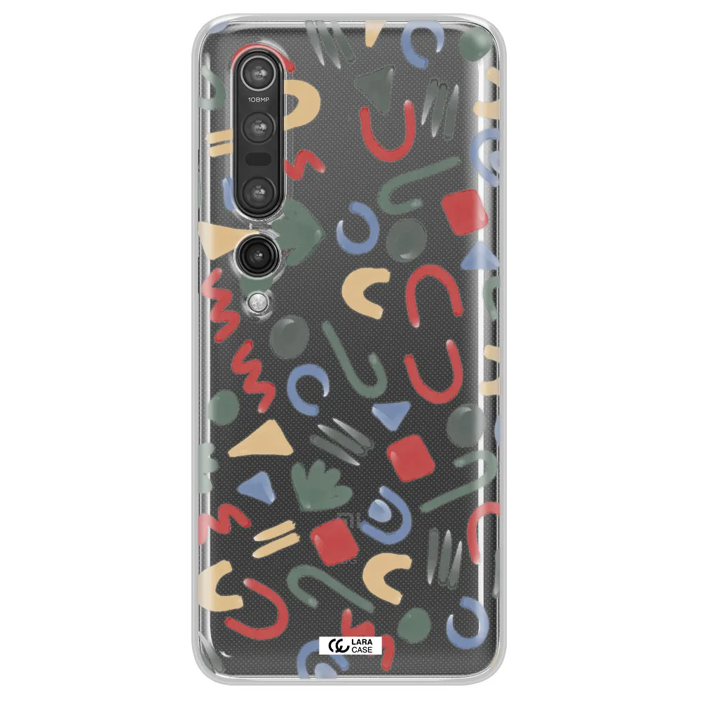 a pattern of colorful shapes Xiaomi Mi 10 Pro Clear TPU Case