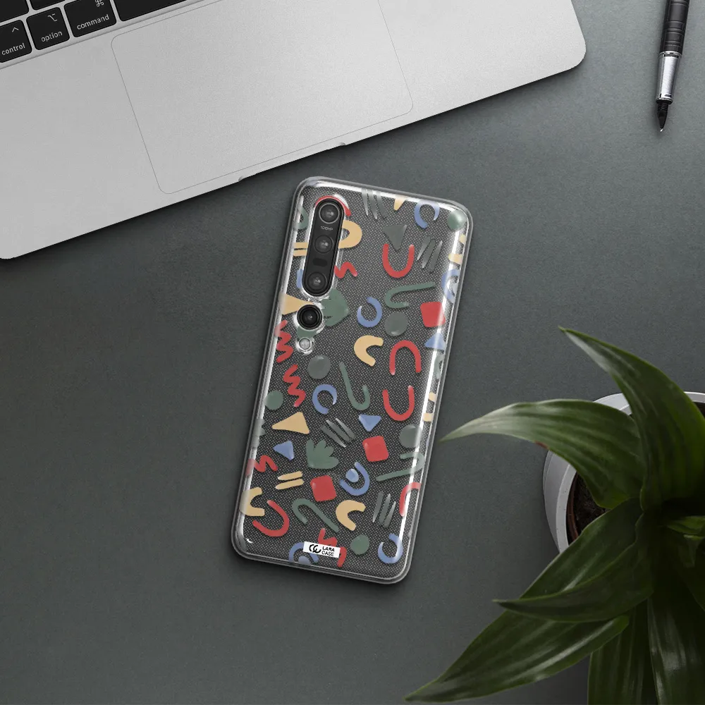 a pattern of colorful shapes Xiaomi Mi 10 Pro Clear TPU Case