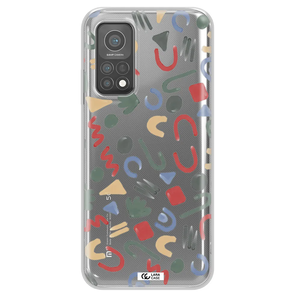 a pattern of colorful shapes Xiaomi Mi 10 T Pro Clear TPU Case