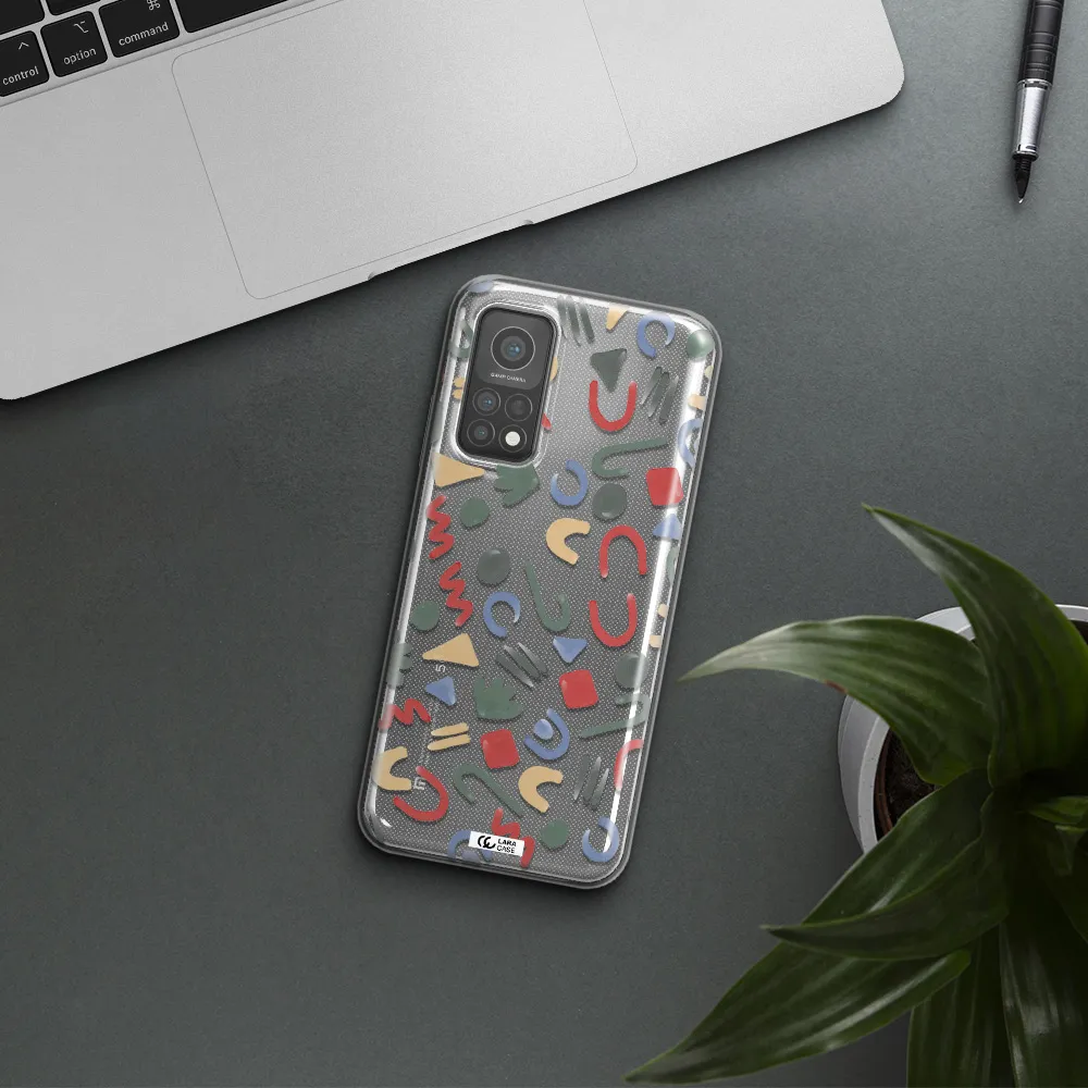 a pattern of colorful shapes Xiaomi Mi 10 T Pro Clear TPU Case
