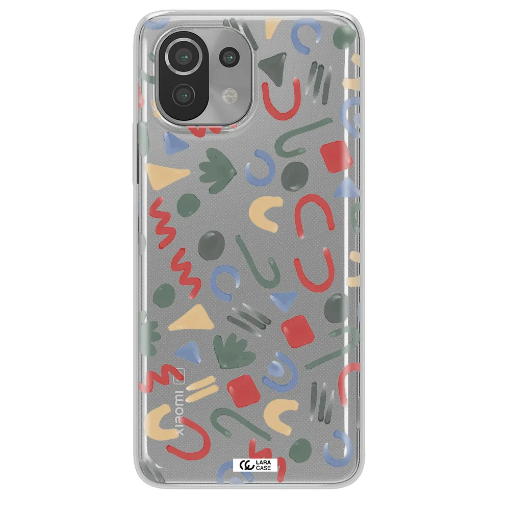 a pattern of colorful shapes Xiaomi Mi 11 Lite Clear TPU Case