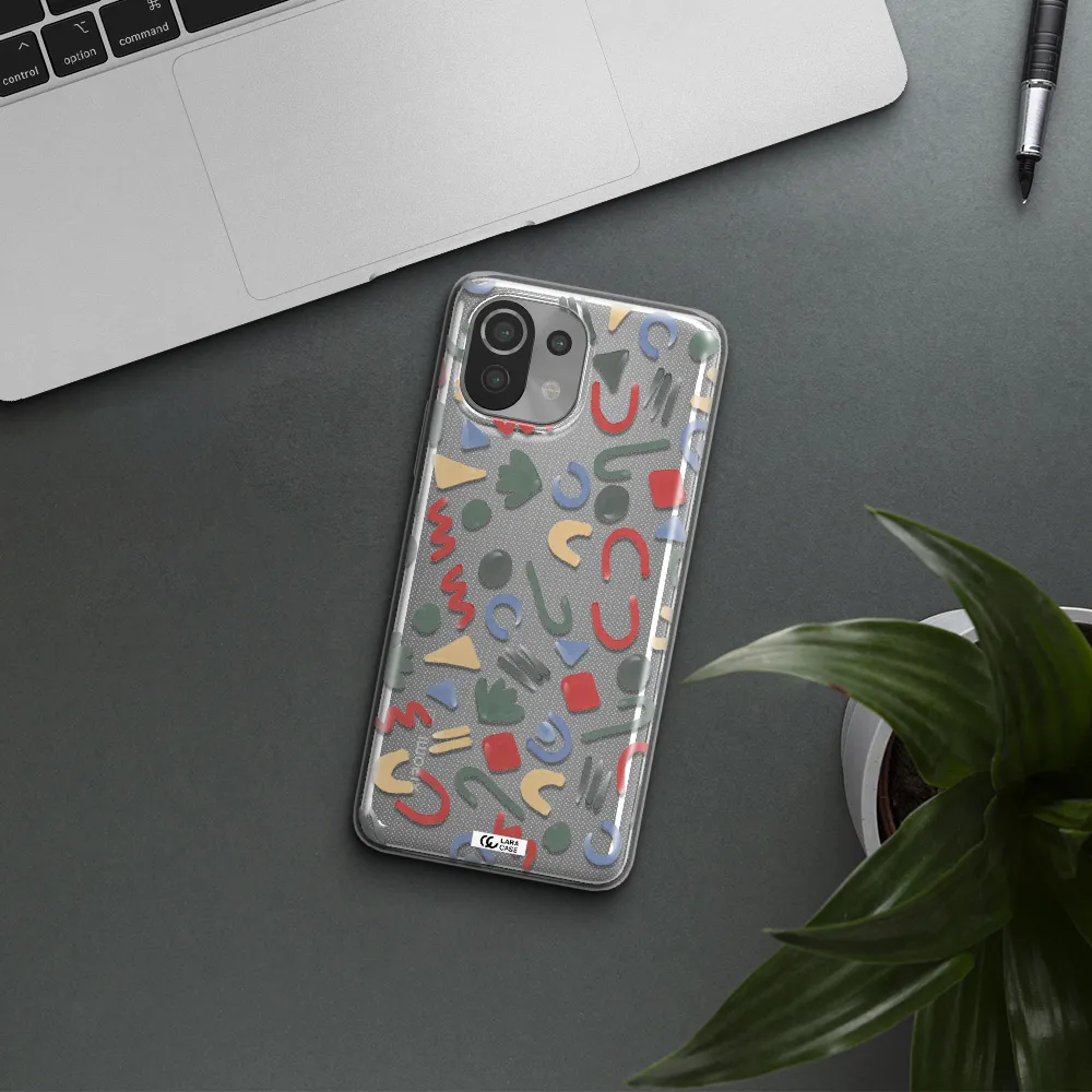 a pattern of colorful shapes Xiaomi Mi 11 Lite Clear TPU Case