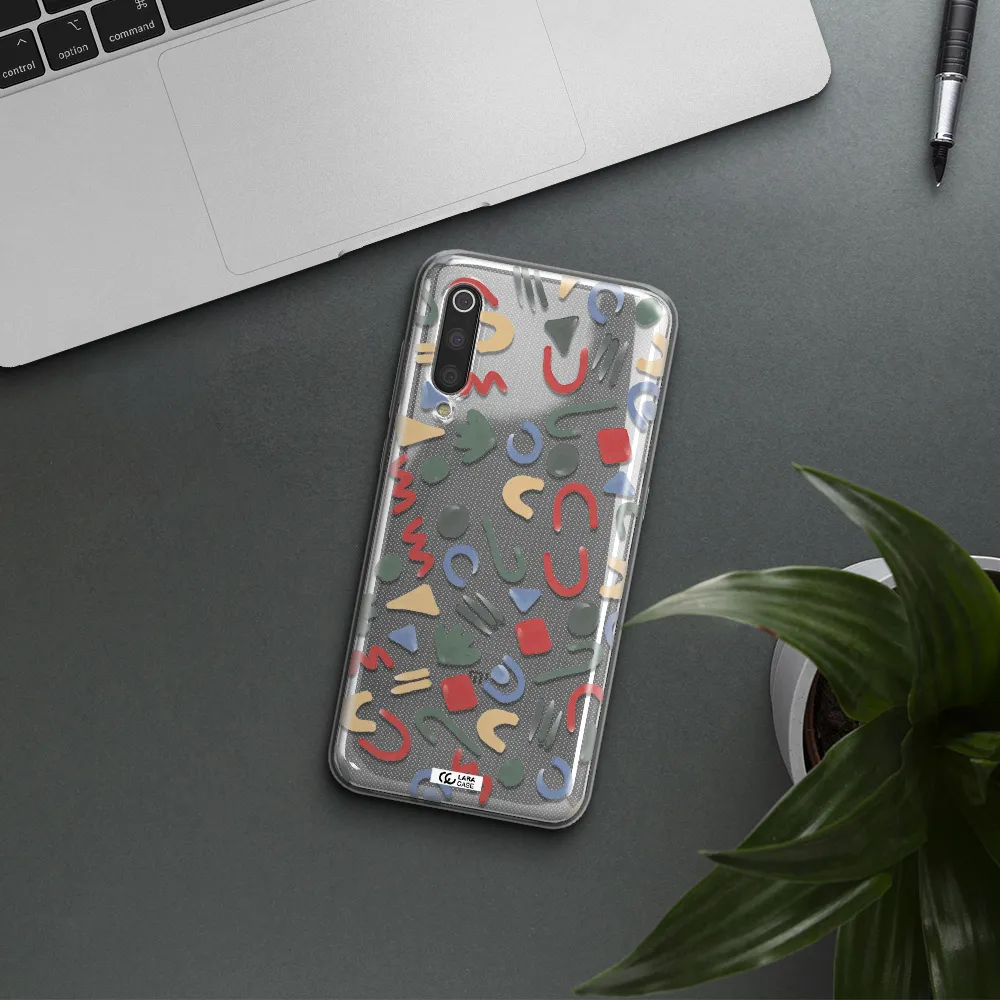 a pattern of colorful shapes Xiaomi Mi 9 Clear TPU Case