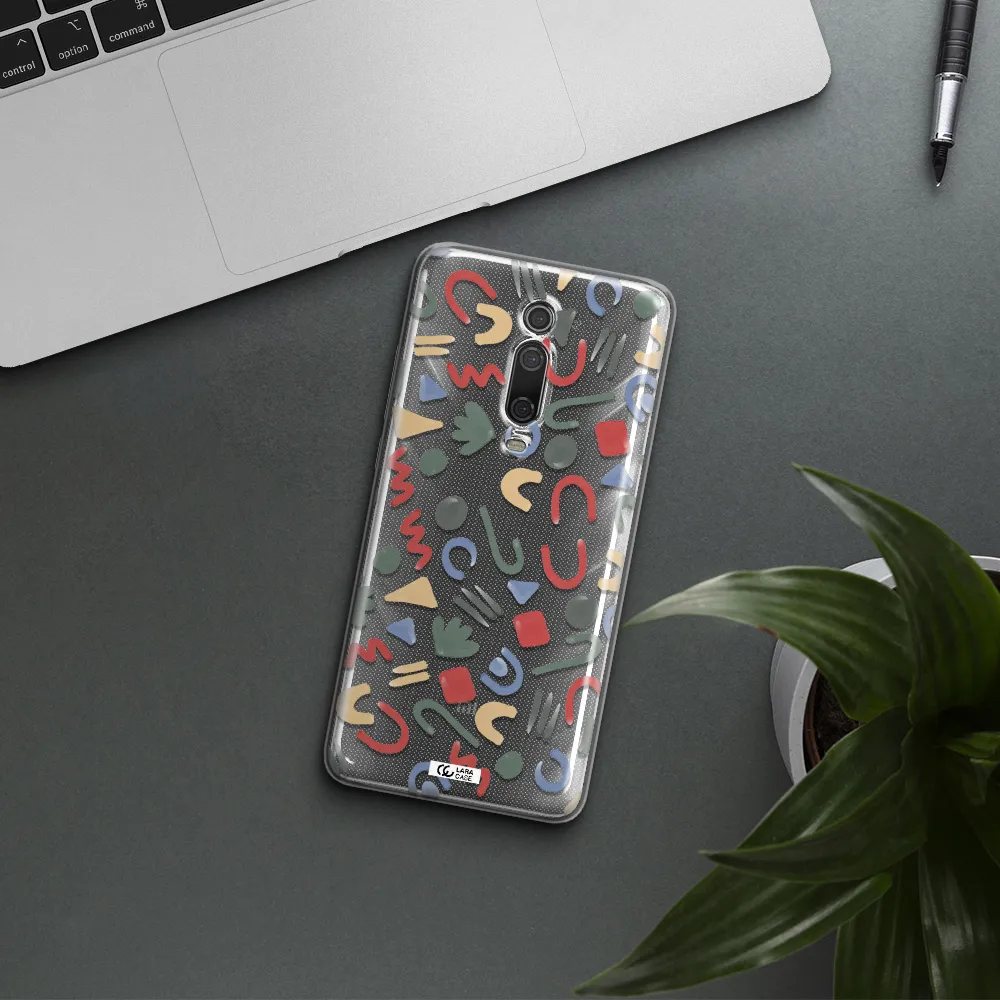 a pattern of colorful shapes Xiaomi Mi 9T Clear TPU Case
