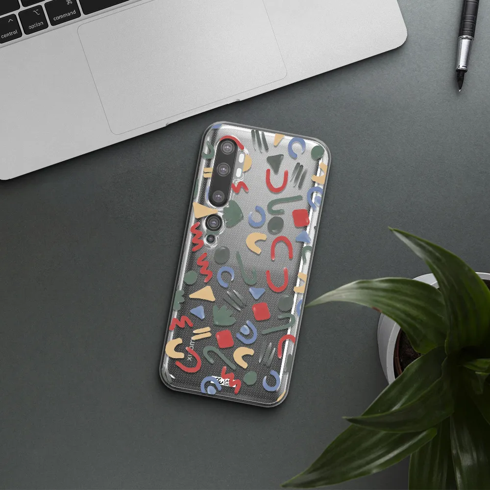a pattern of colorful shapes Xiaomi Mi Note 10 Clear TPU Case