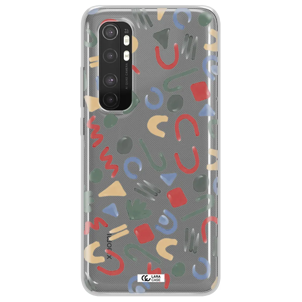 a pattern of colorful shapes Xiaomi Mi Note 10 Lite Clear TPU Case