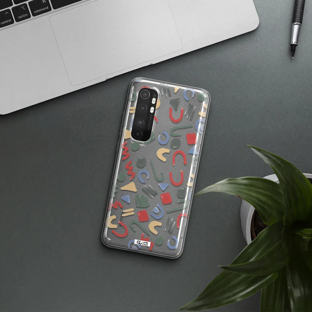 a pattern of colorful shapes Xiaomi Mi Note 10 Lite Clear TPU Case