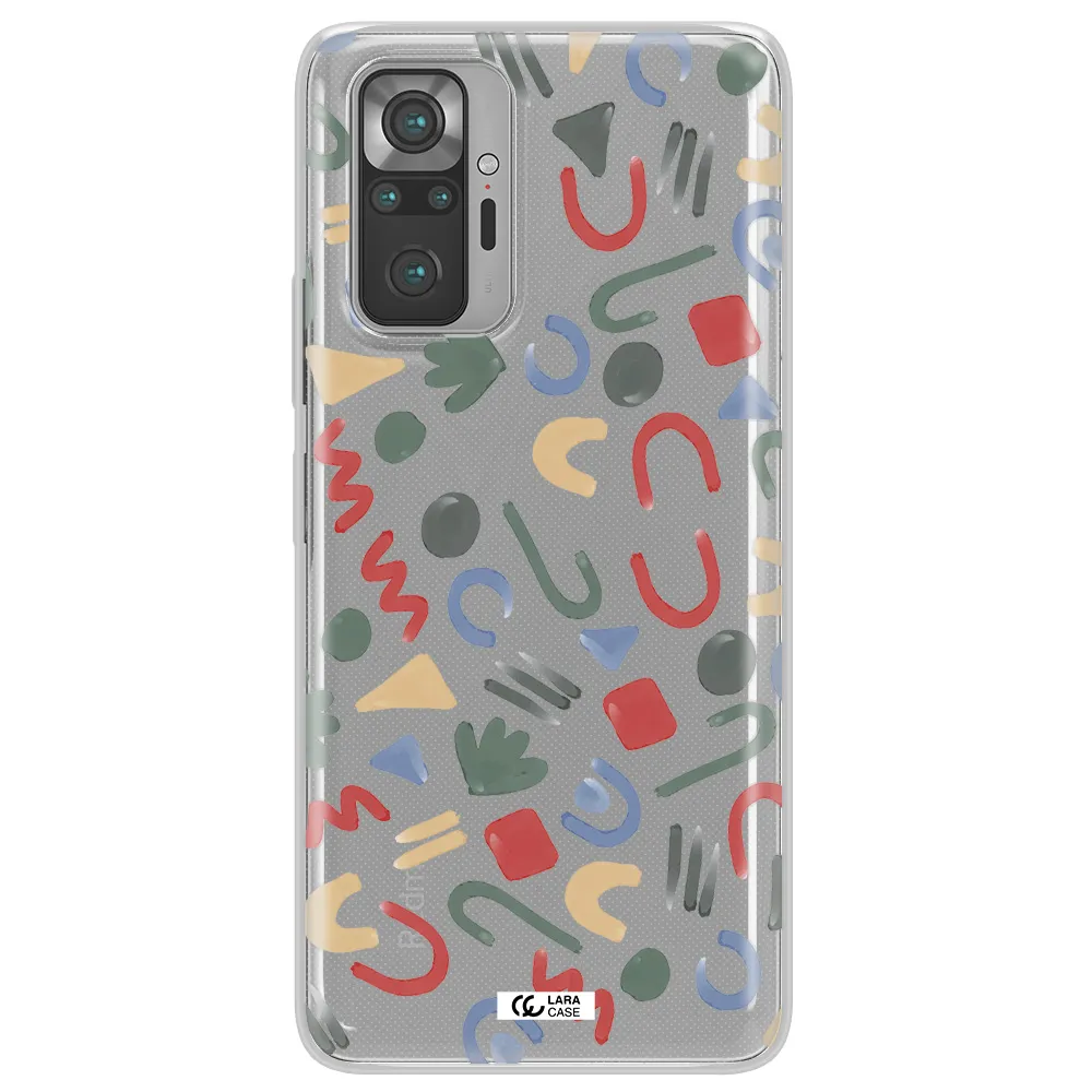 a pattern of colorful shapes Xiaomi Note 10 Pro Clear TPU Case