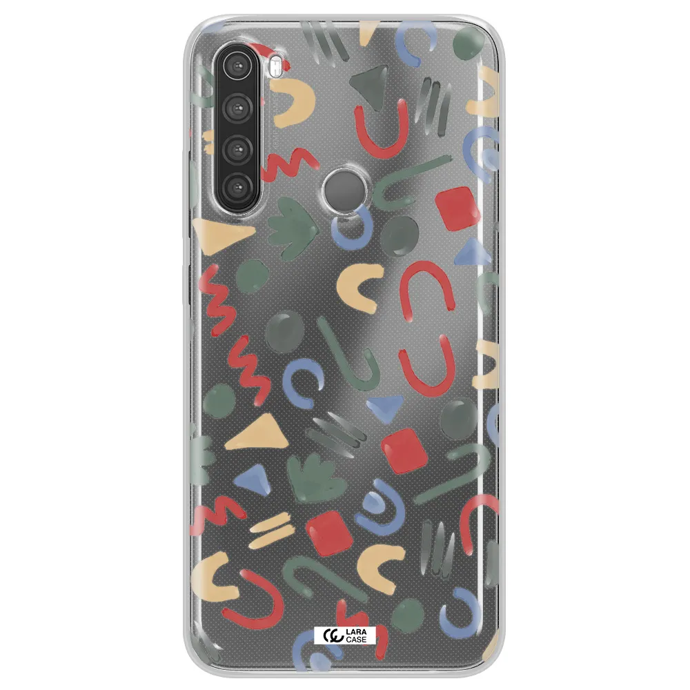 a pattern of colorful shapes Xiaomi Note 8 Clear TPU Case