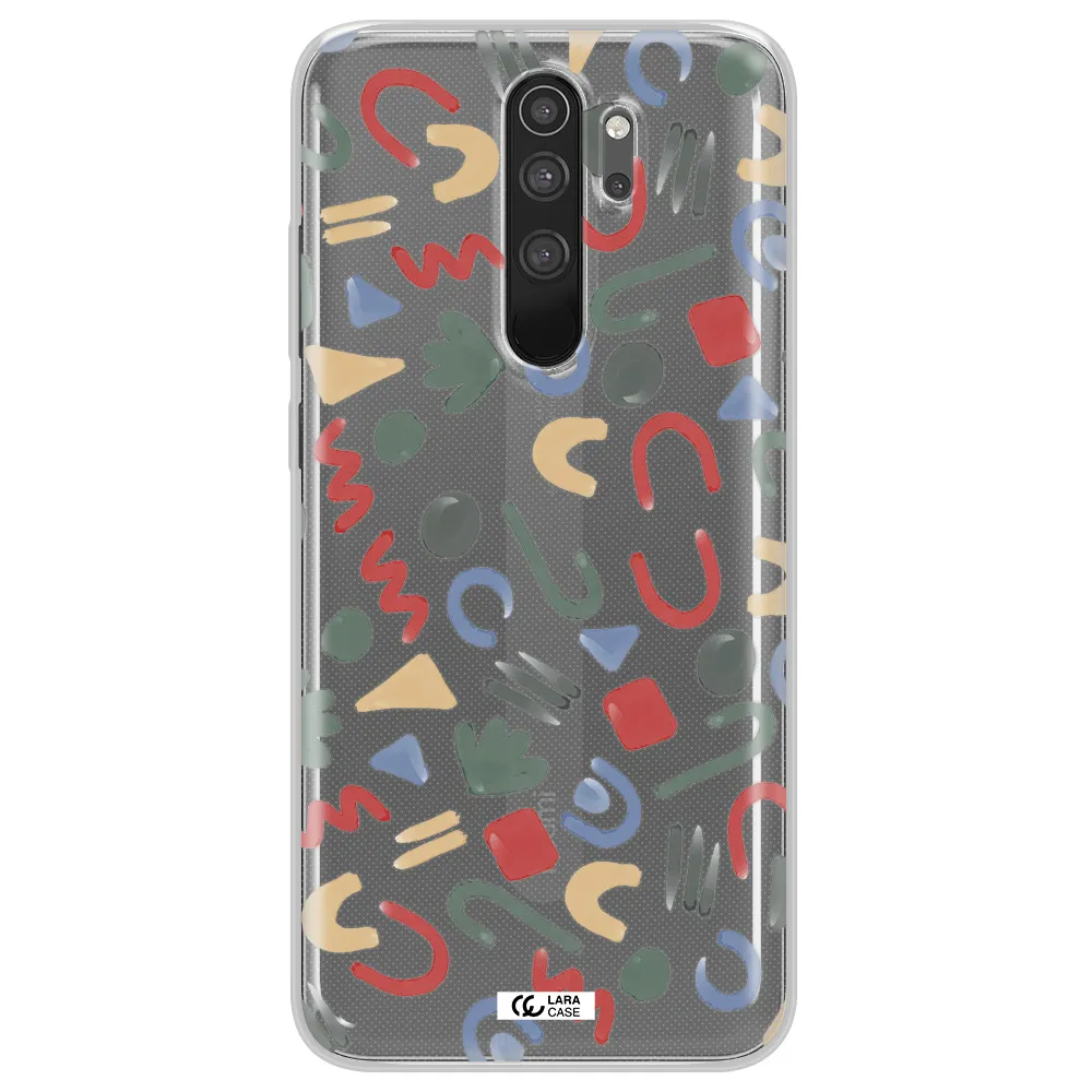 a pattern of colorful shapes Xiaomi Note 8 Pro Clear TPU Case