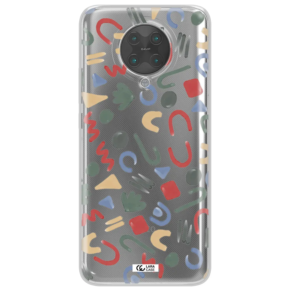 a pattern of colorful shapes Xiaomi Poco F2 Pro Clear TPU Case