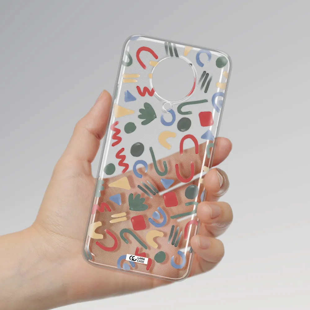 a pattern of colorful shapes Xiaomi Poco F2 Pro Clear TPU Case