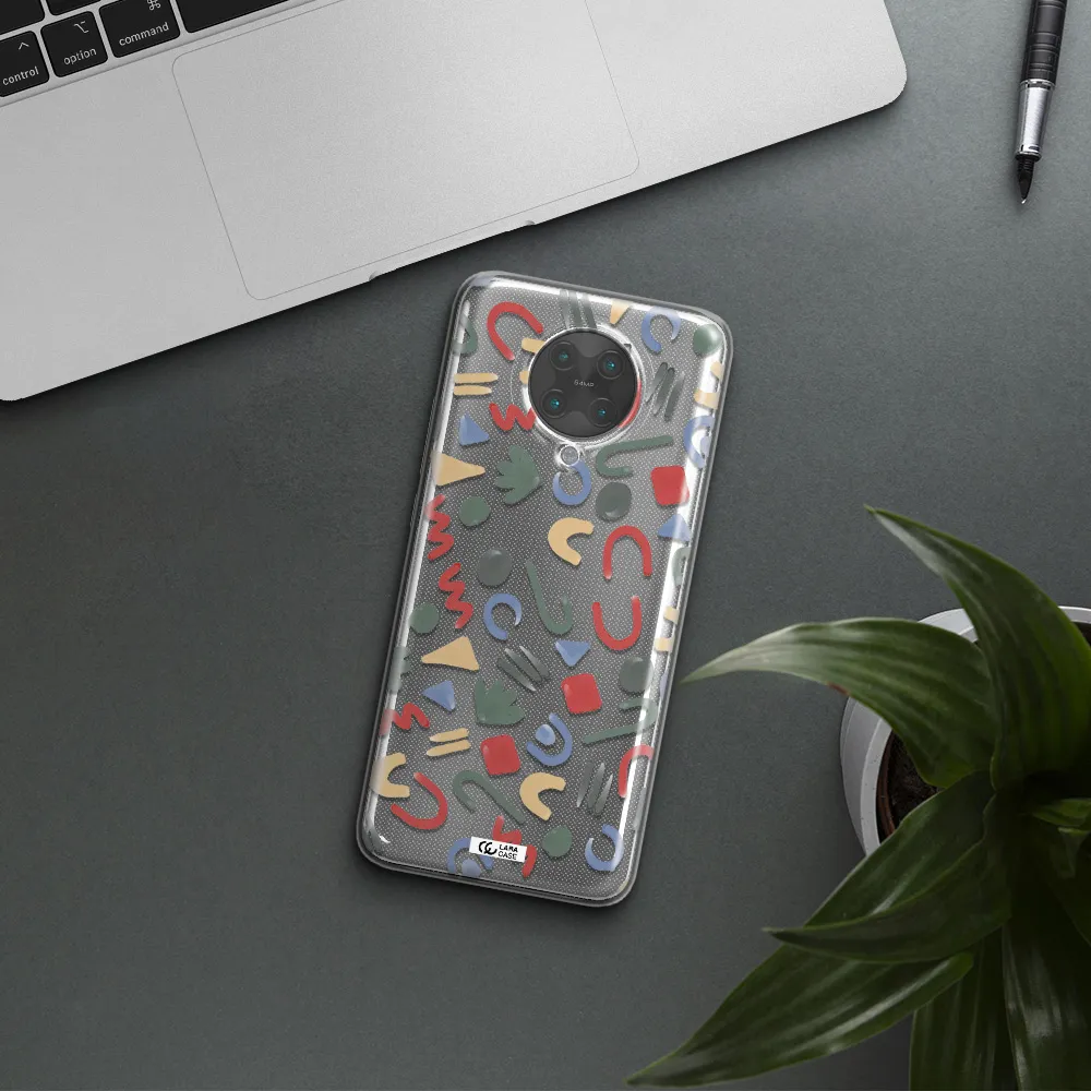 a pattern of colorful shapes Xiaomi Poco F2 Pro Clear TPU Case