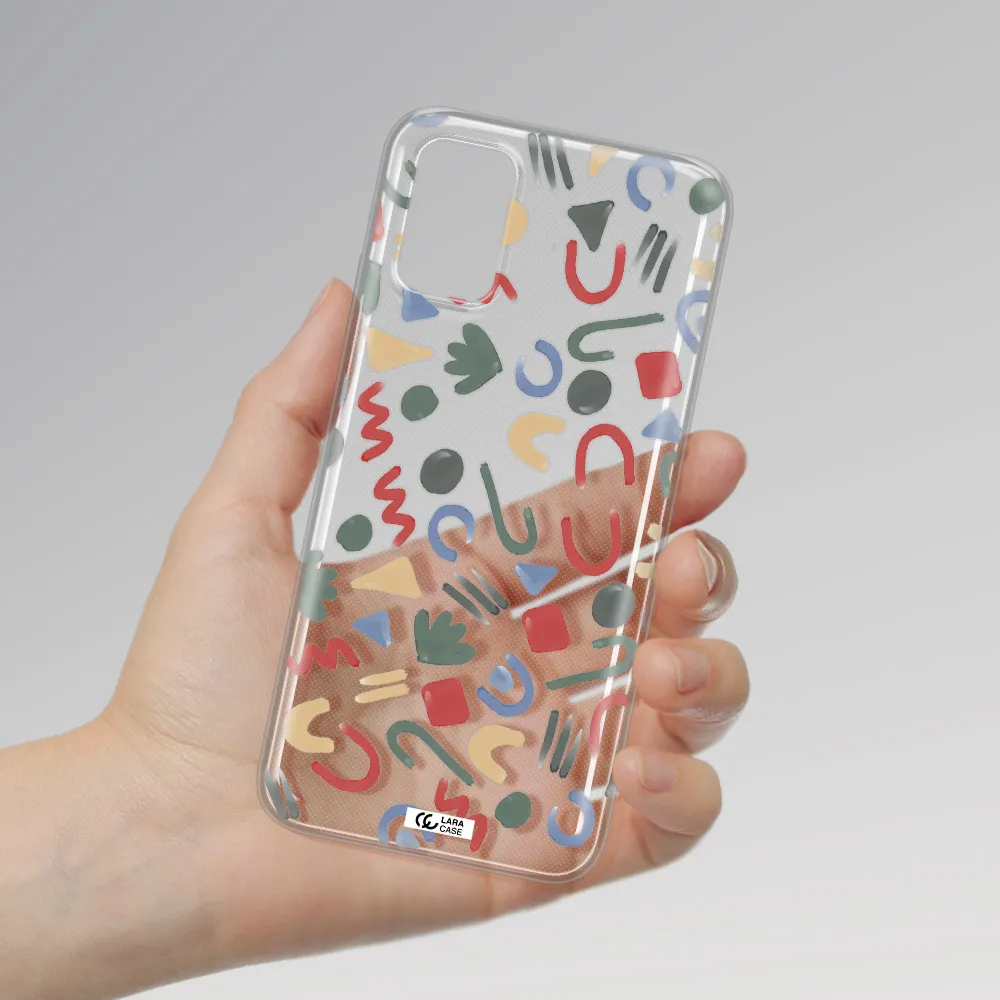 a pattern of colorful shapes Xiaomi Poco M3 Clear TPU Case