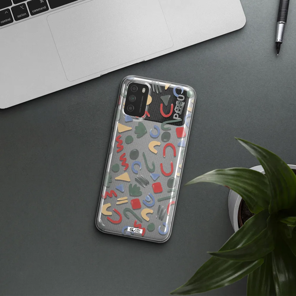 a pattern of colorful shapes Xiaomi Poco M3 Clear TPU Case