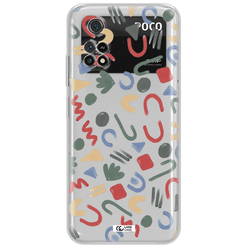 A Pattern Of Colorful Shapes Xiaomi Poco M4 Pro 4G Clear Tpu Case