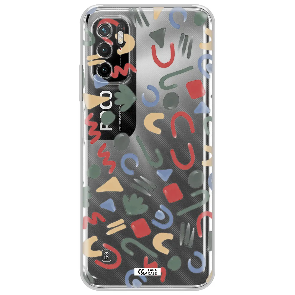 A Pattern Of Colorful Shapes Xiaomi Poco M4 Pro 5G Clear Tpu Case