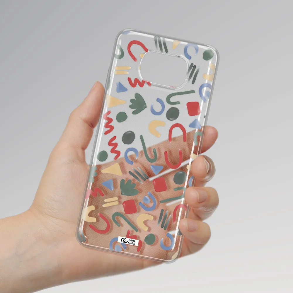a pattern of colorful shapes Xiaomi Poco X3 Clear TPU Case