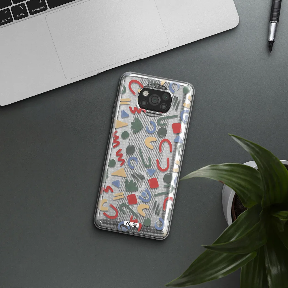 a pattern of colorful shapes Xiaomi Poco X3 Clear TPU Case