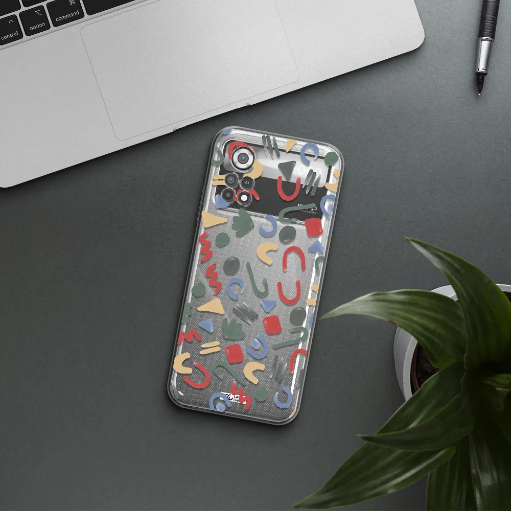 a pattern of colorful shapes Xiaomi Poco X4 Pro Clear TPU Case