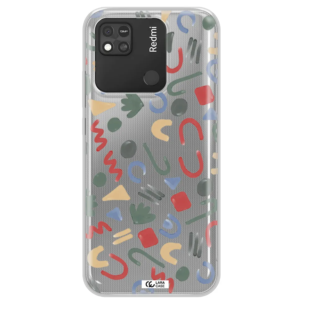 a pattern of colorful shapes Xiaomi Redmi 10A Clear TPU Case